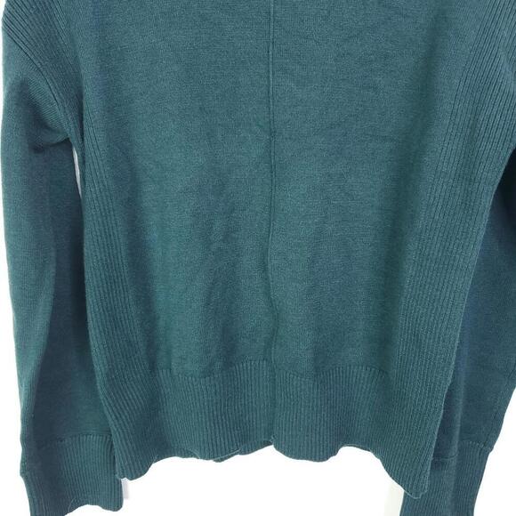 Evereve Sweater Womens Small Ribbed Crewneck Dark Emerald Mid Weight Office - Picture 3 of 8
